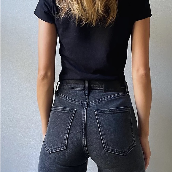 Aritzia Denim Forum Yoko High Rise Slim Exposed Button Sz 23 - Picture 6 of 9